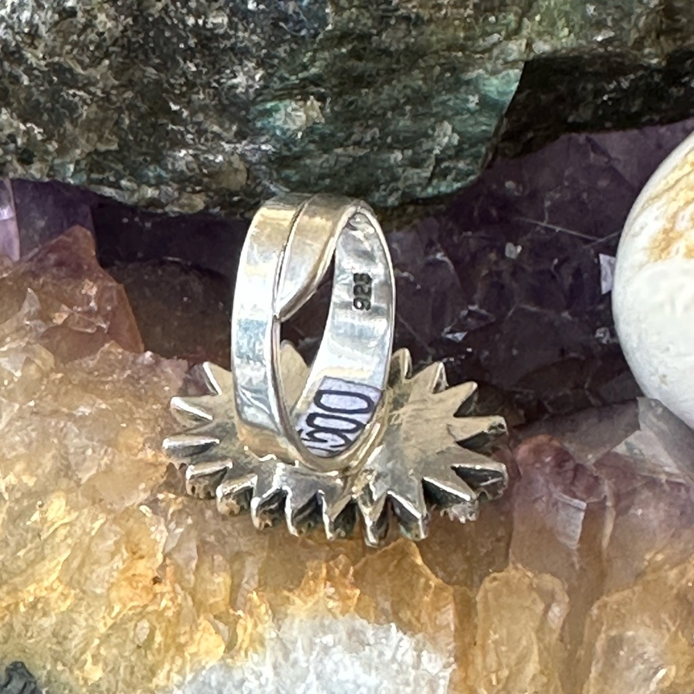 Sold 🩵 Petit point turquoise sterling silver adjustable ring - Picture 3 of 4